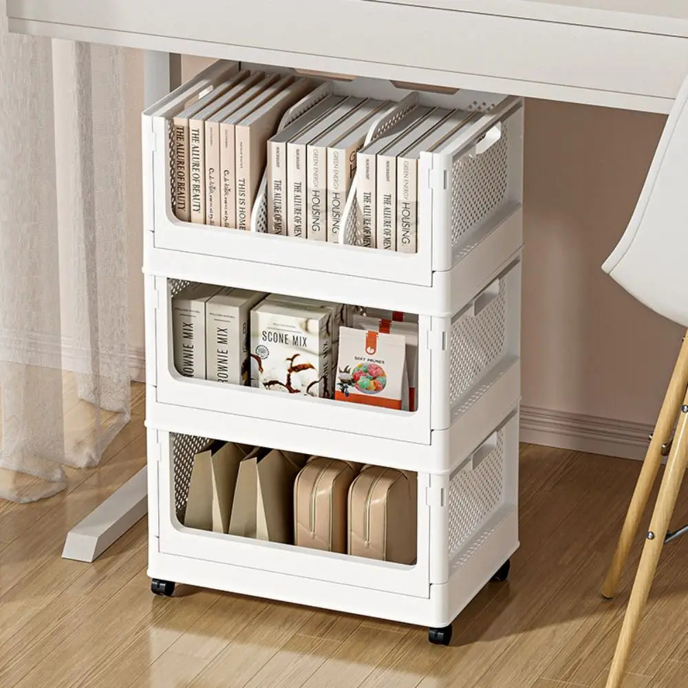 Storage Container Large Capacity Foldable Storage Basket Portable with Dividers Toys Storage Bin Multi-purpose Book Frame Snacks