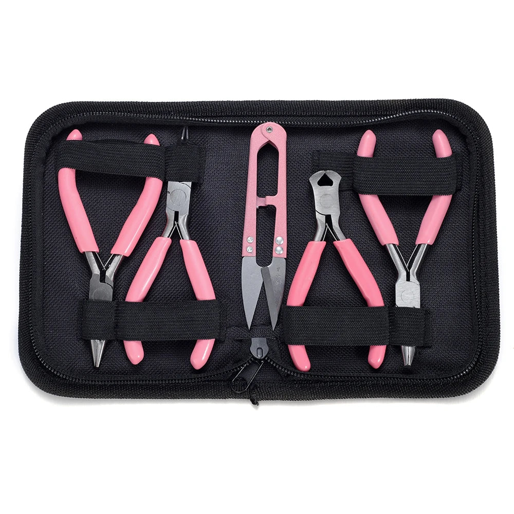 1set of tools for making jewelry tool set organizer pliers tweezers for bracelet necklace making jewelry making kits