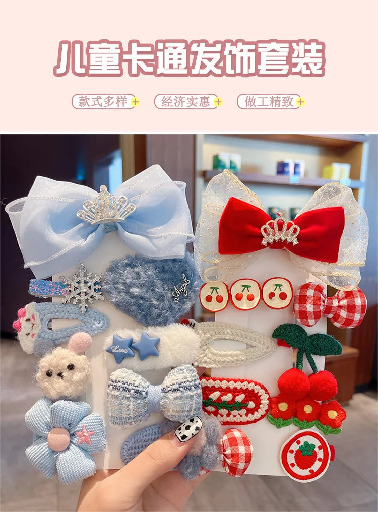 Children's Plush Hair Clip Autumn and Winter Little Girls' Side Barrettes Cute Girls' Baby Headwear 2024 New Hairpins