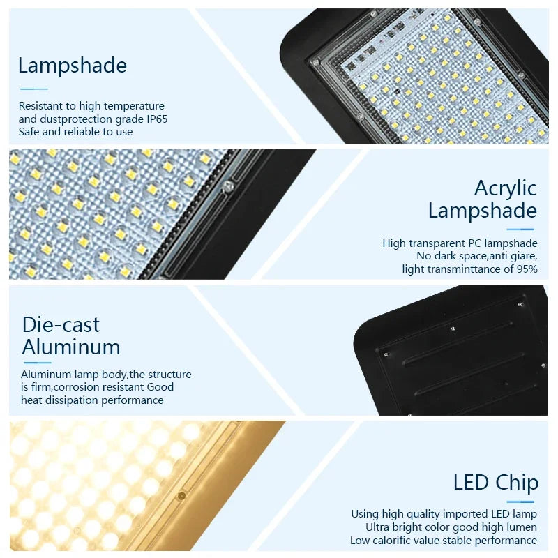 LED Street Lamp 100W AC 110V 220V 230V 240V Outdoor Floodlight Spotlight IP65 Waterproof Garden Road Street Pathway Pole Lights
