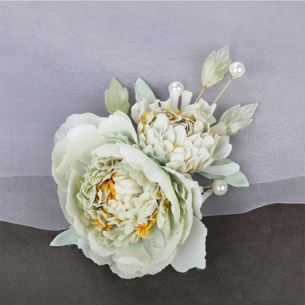 Fashion Cloth Flower Hair Clip Elegant Pearl Floral Hairpin Flower Brooch Hair Barrettes Women Girls Hair Styling Accessories