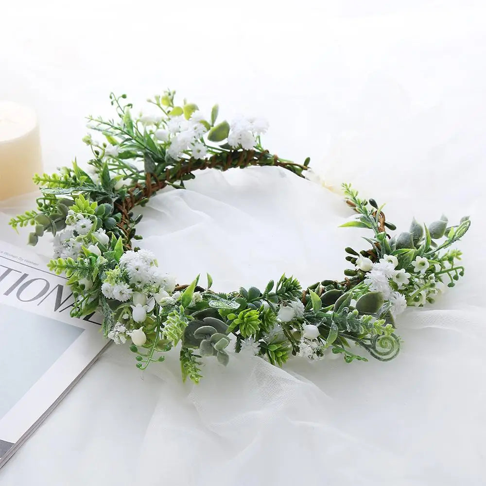 Gift Costume Cosplay Fairy Flower Leaf Headbands Photoshoot Simulated Elven Princess Tiara Black Flower Antler Crown Wedding