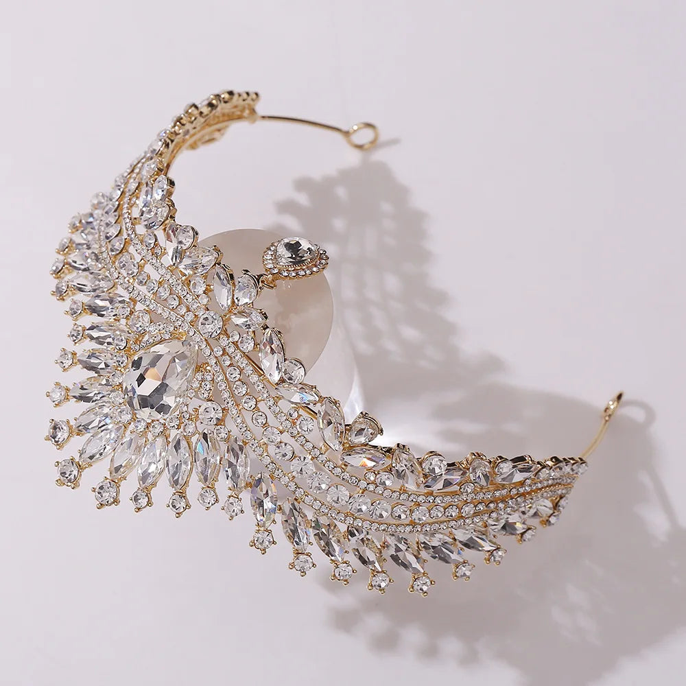 Luxury Wedding Crown for Bride Tiaras Rhinestone Hair Jewelry Gifts Crystal Hair Accessories Women Headband Bridal Headwear (Free Shipping) 💝🌹💖