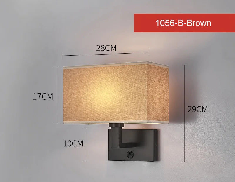 LED Lights Indoor Lighting Fabric Lampshade Wall Lamps for Bedside Bedroom Living Room Hotel Stairs Hotel Home Decoration