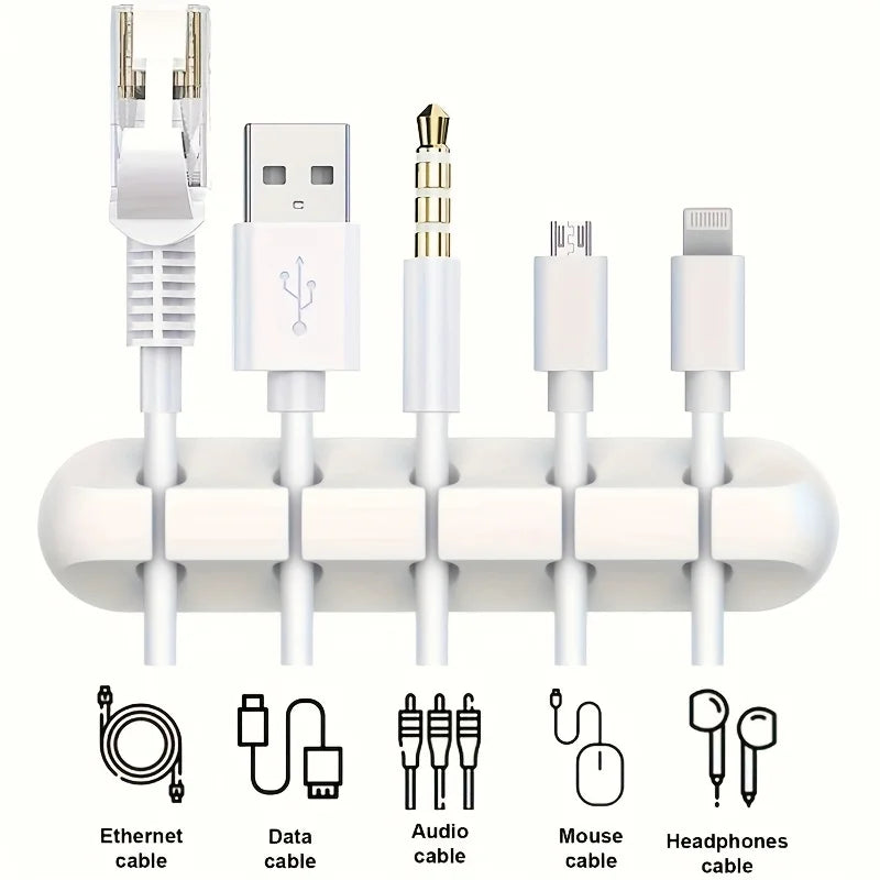 Cable Organizer Box, USB Cable Organizer, Cable Management Box with Clips, Suitable for Desk, Car, Home and Office