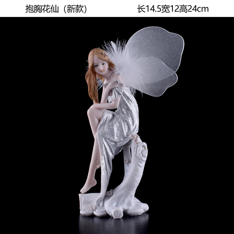 Fairy Beauty Angel Ornaments Resin Doll Cute Girl Wedding Gift Decorative Home Accessories Things For Room Decoration