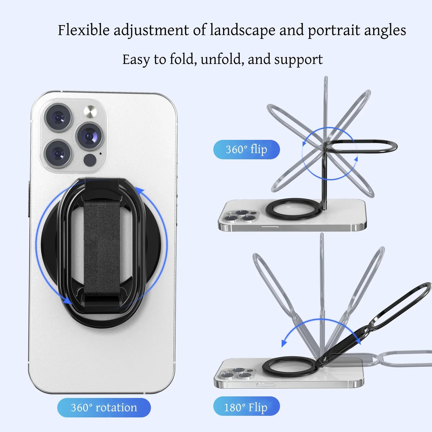 NEW MagSafe Phone Grip Stand for MagSafe Kickstand Compatible with Mag Safe Finger Loop with Phone Ring Holder Strap for iPhone
