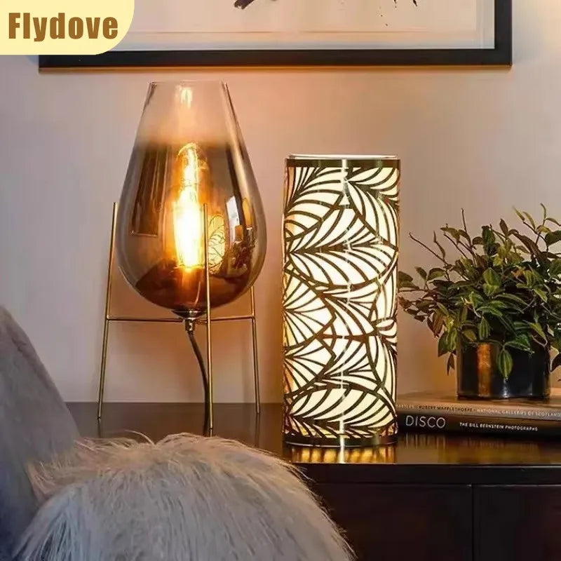 Postmodern Creative Light Luxury Simple Living Room Bedroom Hotel Art Vase Glass Desk Lamp Floor Lamp Home Lighting Decoration