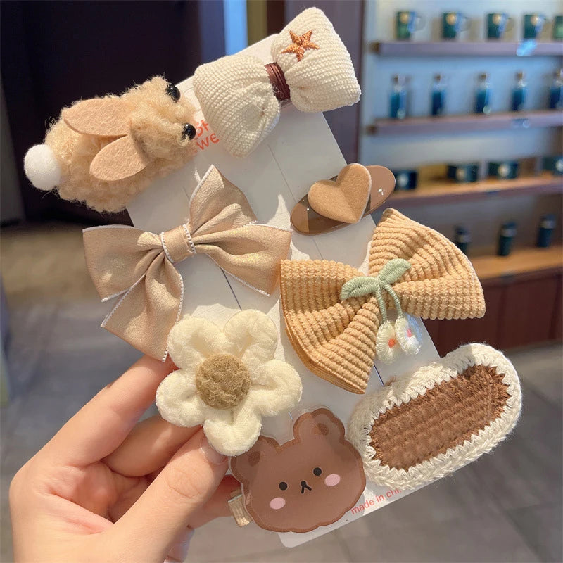 Children's Plush Hair Clip Autumn and Winter Little Girls' Side Barrettes Cute Girls' Baby Headwear 2024 New Hairpins