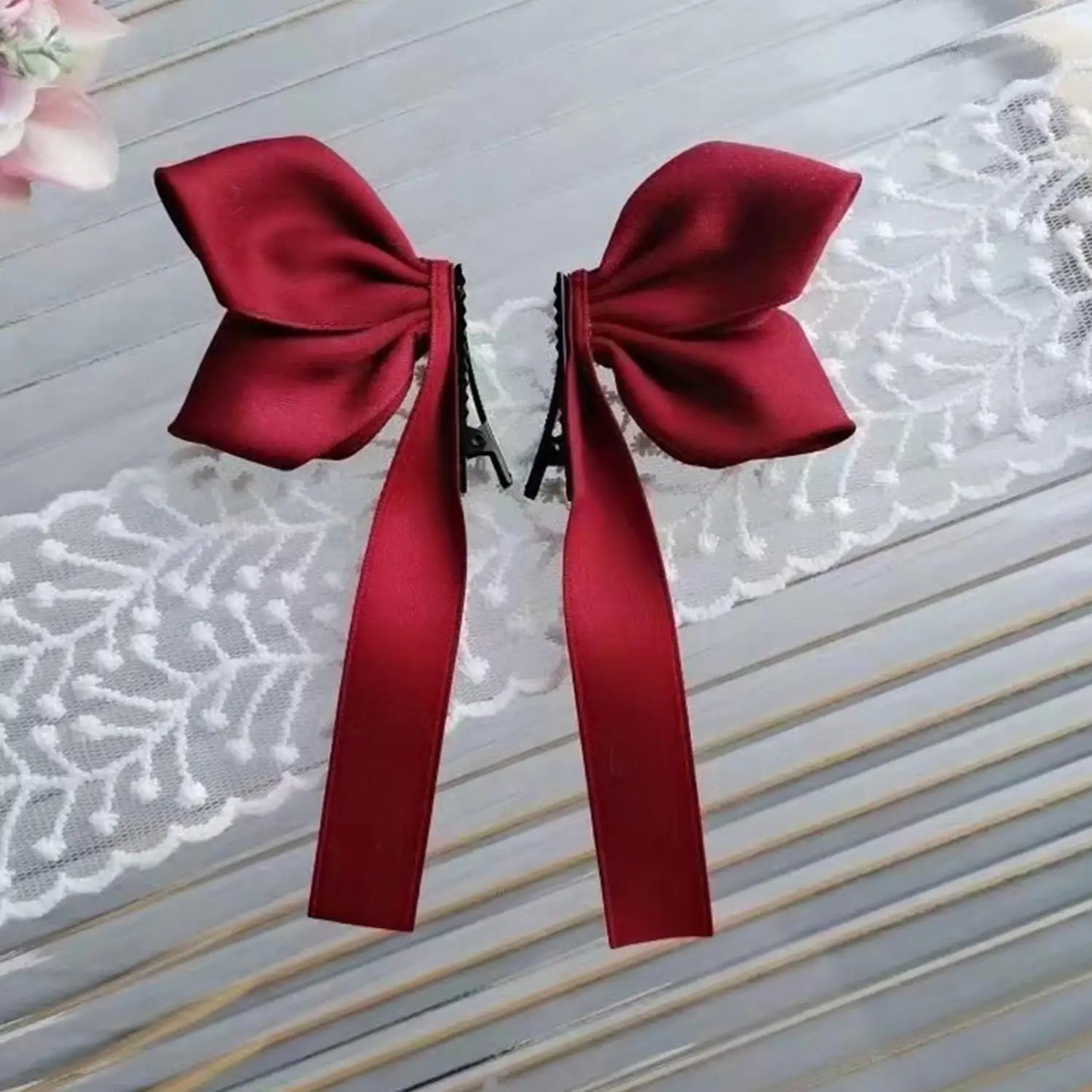Cute Bowknot Hair Clips Fashion Sweet Hair Accessories Side Clip Headdress Headwear Ribbon Hair Bows Clips Hairpin Girls