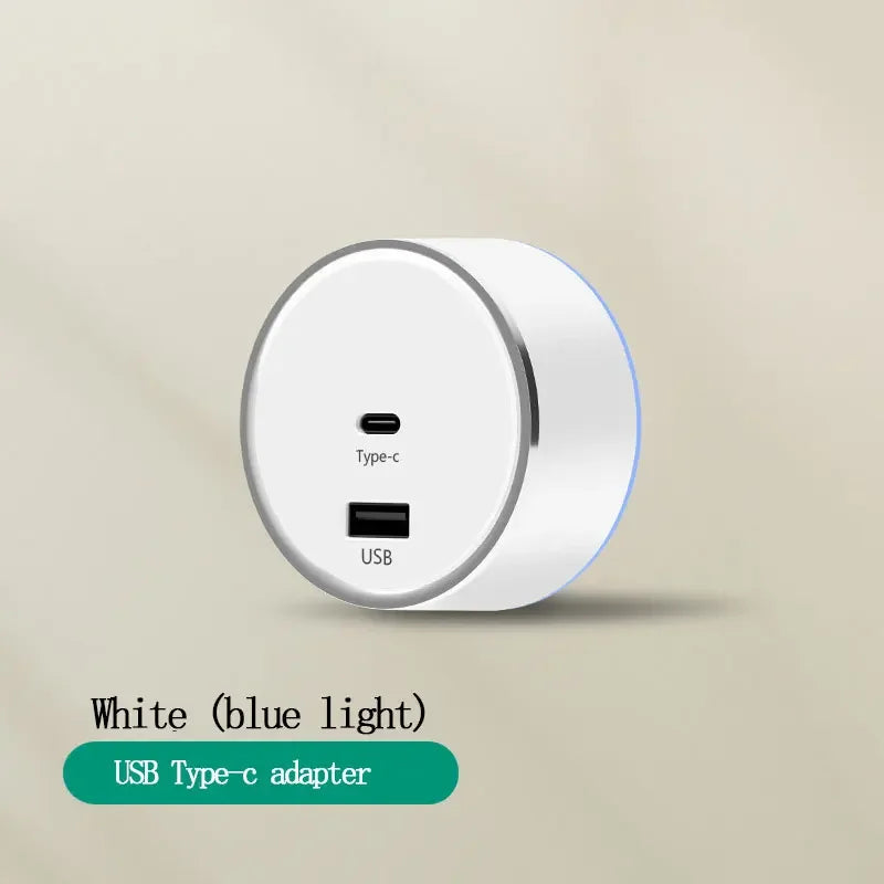 EU US Universal Home Room Movable Power Rail Sliding Track Socket With LED Human Body Induction Light Desktop Mobile Socket