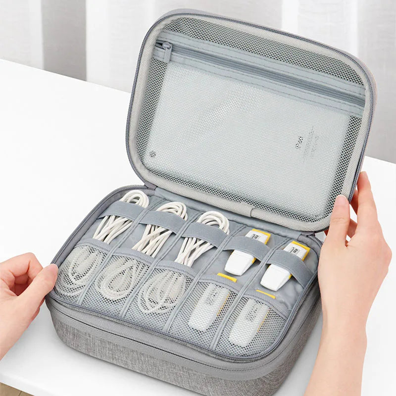 Travel Electronics Accessories Storage Bag Large Capacity Tablet Hard Data Cable Organizer Box Eva Hard Protective Case 