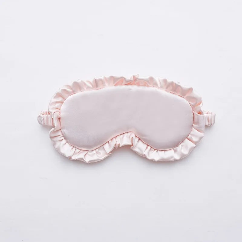 Silk Eye Mask Artificial Filament Artificial Silk Mask Sleep Eye Cover Ruffled Design Blackout Eye Patch For Suitable For Men