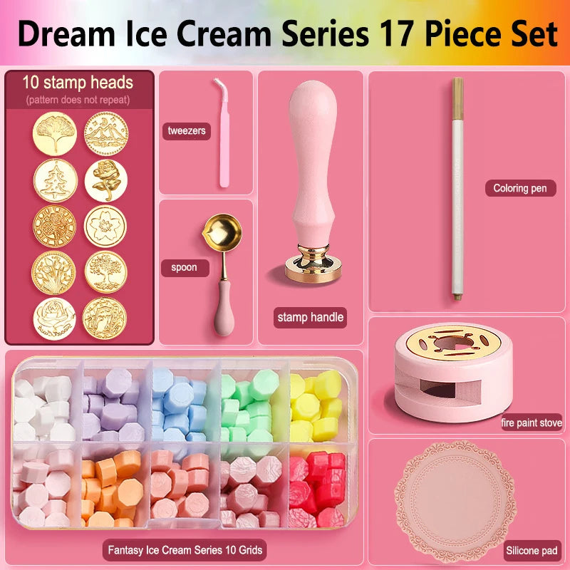 Wax Seal Stamp Set Kit Sealing Wax Storage Box Seal Furnace Craft Supplies For Wax Seal Christmas Wedding Invitation Decoration