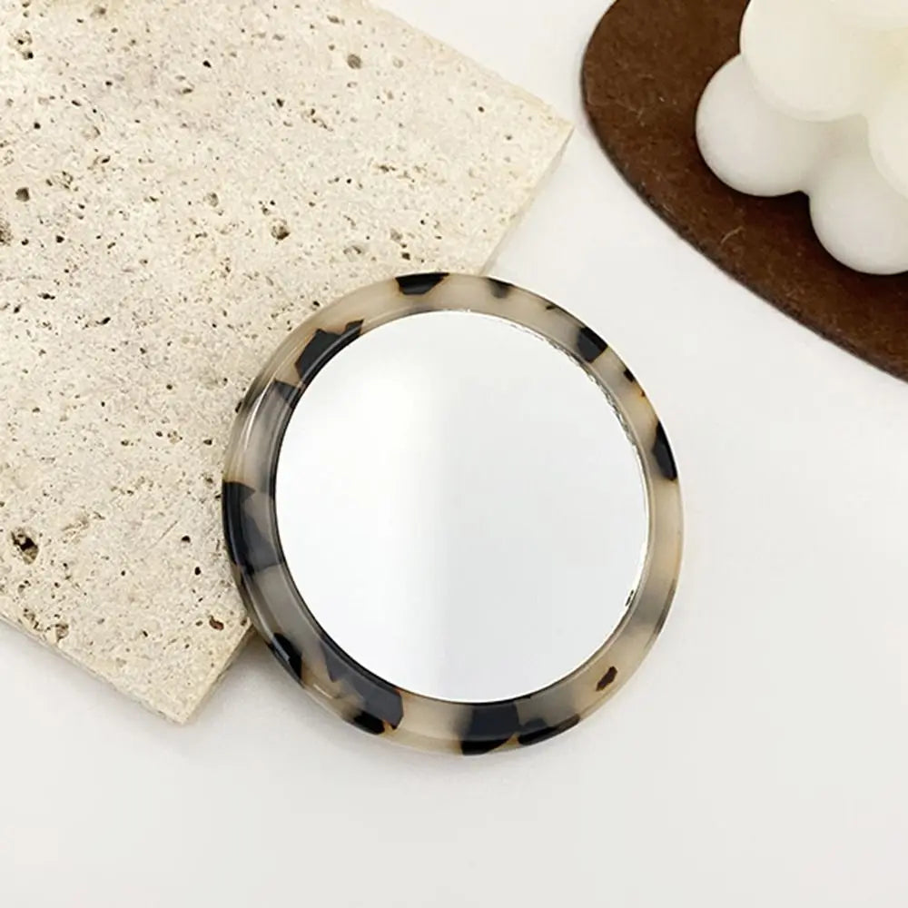 Travel Accessories Simple Acetate Makeup Mirror Portable Round SPA Salon Compact Mirrors Mini Cute Cosmetic Vanity Mirror