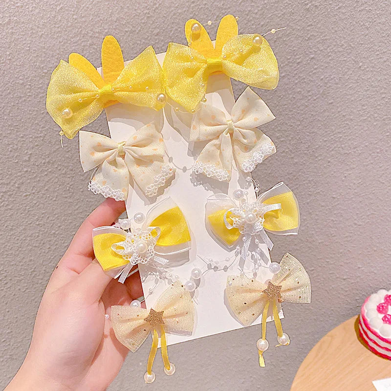 Children's Hairpin Princess Little Girl Sweet Mesh Broken Clip Cute Baby Does Not Hurt Hair Headdress Suit