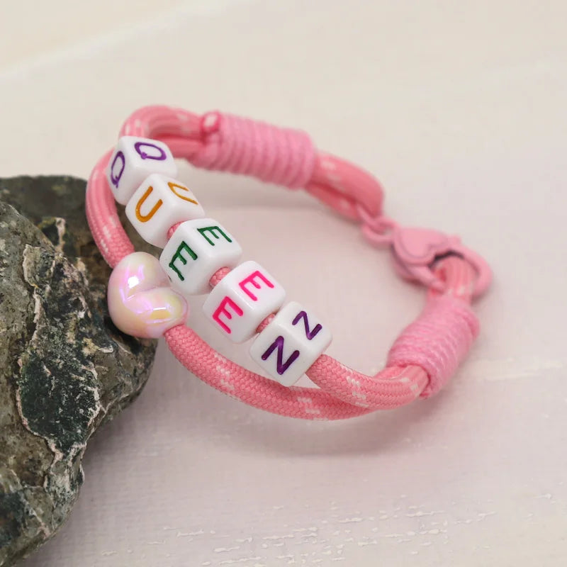 Women's Bracelet Trendy Accessories Letter LOVE Heart Buckle Beaded Colorful Rope Bohemian Bracelet Party Jewelry Wholesale