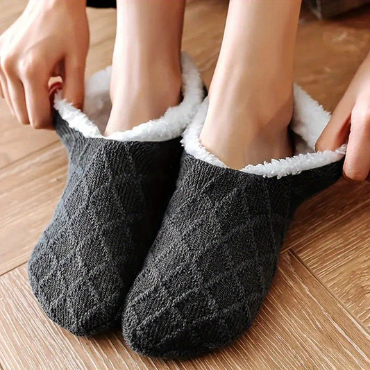 Women Winter Warm Thick Socks Anti Slip Home Floor Carpet Fuzzy Socks Lamb Wool Velvet Solid Colors Indoor Sleep Slippers Socks