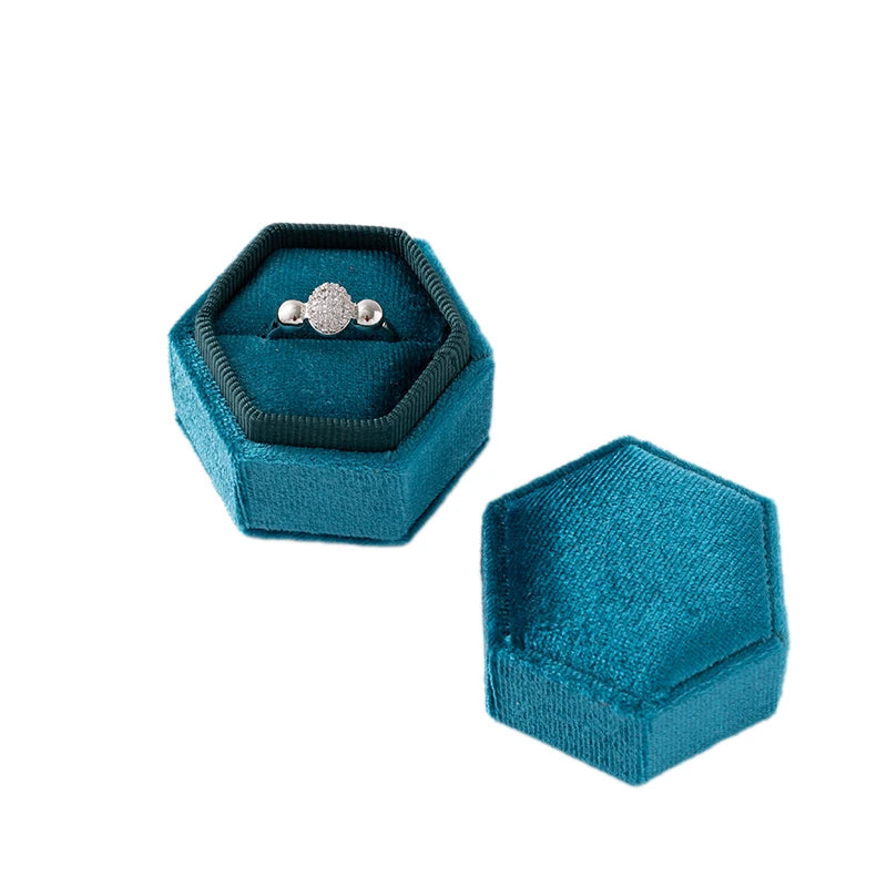 Velvet Single Ring Box Gift Jewelry Organizer Packaging for Wedding Ceremony Engagement Display Storage Supplies Accessories