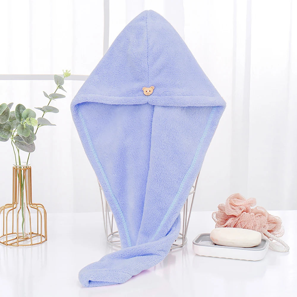 Magic Microfiber Hair Wiping Towel Fast Drying Dryer Towel Women Wrap Head Absorption Water Bath Hat Towels Home Bathroom Supply