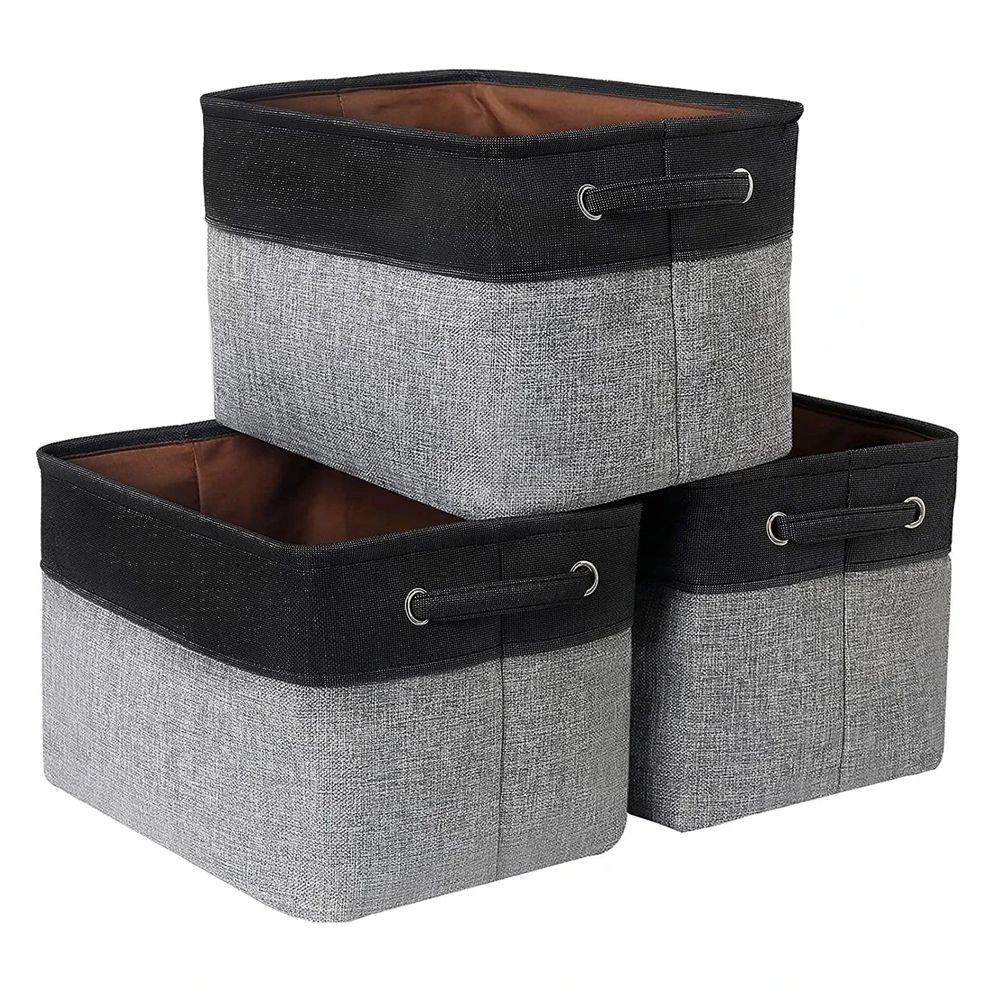 1 Pcs Foldable Storage Bins Sturdy Canvas Fabric Cubic Boxes with Handles Ideal for Home Office Organization
