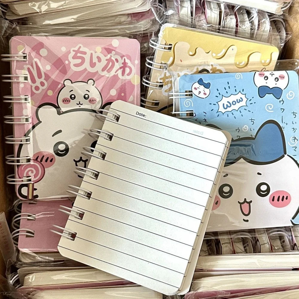New Chiikawa Hachiware Mini Notebook A7 Paper for Students Stationery Cartoon Usagi Portable Coil Diary School Office Supplies