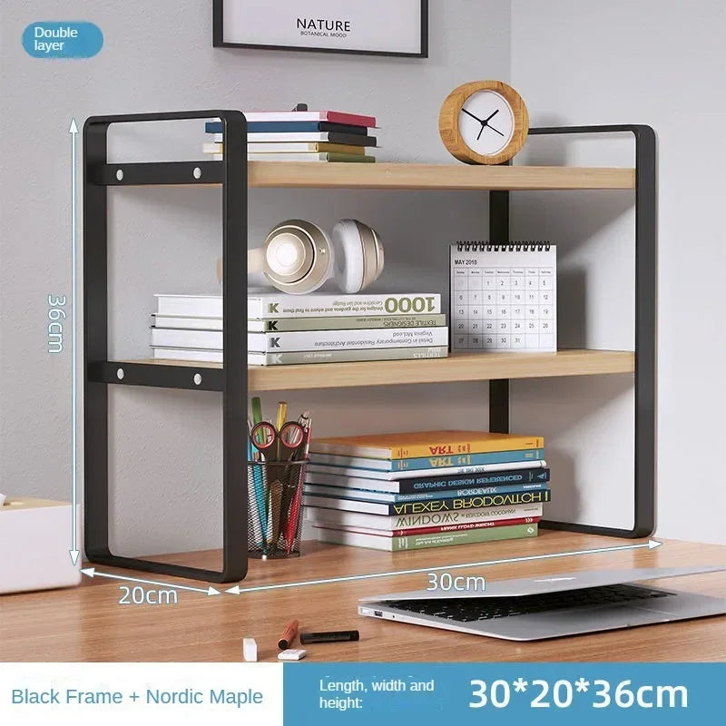 Student Dormitory Desktop Book Storage Rack Layered Sorting of Office Desk Clutter Bedroom Cosmetics Perfume Iron Storage Rack