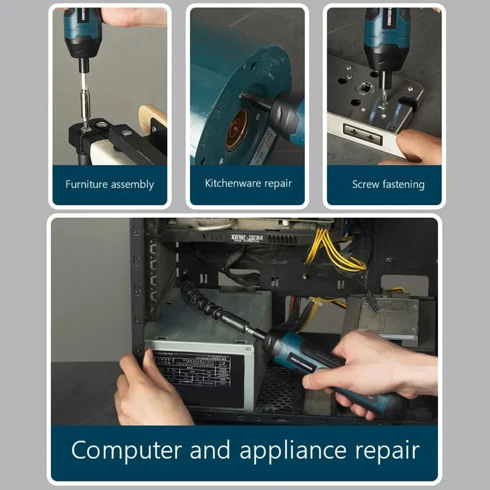 Mini Electric Screwdriver Set USB Rechargeable 1300mah Adjustment Power Dril Multi-function Torque Repair Tools Kit
