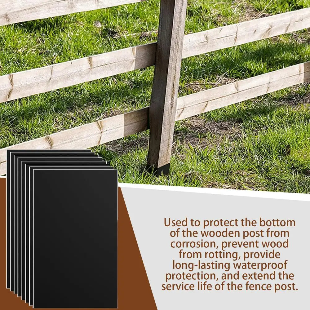 Fence Post Cover 8x Wood Protector 42.5x26.5cm/16.73x10.43 Inch Self-adhesive Protection Cover Outdoor Protective Equipment For