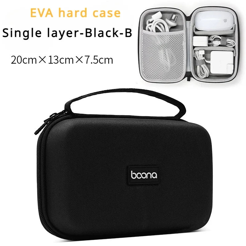 Travel Electronics Accessories Storage Bag Large Capacity Tablet Hard Data Cable Organizer Box Eva Hard Protective Case 