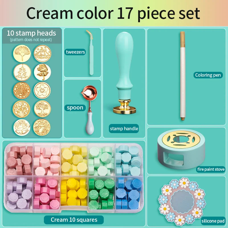 Wax Seal Stamp Set Kit Sealing Wax Storage Box Seal Furnace Craft Supplies For Wax Seal Christmas Wedding Invitation Decoration