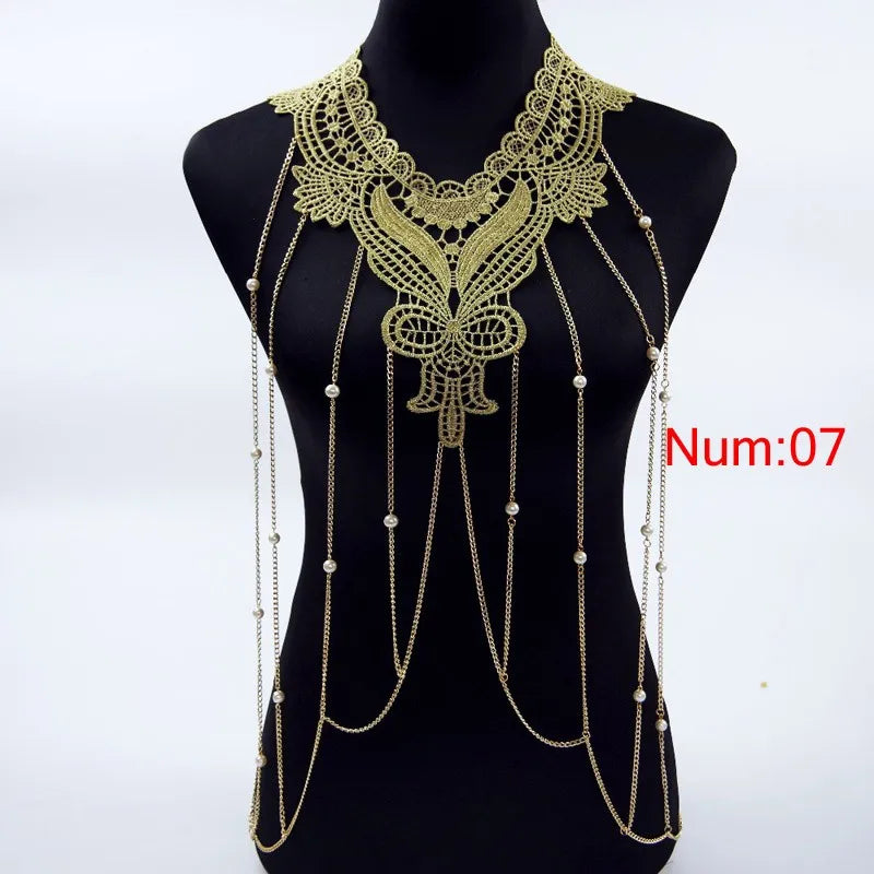 Fashion Chain Necklace Lace Flower Collares Sexy Women Lace Necklace 2017 Elegant Party summer jewelry