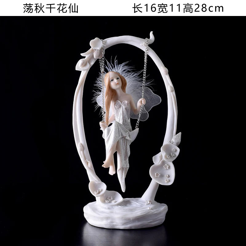 Fairy Beauty Angel Ornaments Resin Doll Cute Girl Wedding Gift Decorative Home Accessories Things For Room Decoration