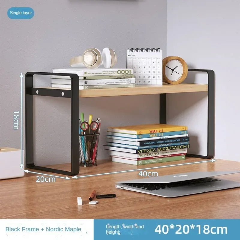 Student Dormitory Desktop Book Storage Rack Layered Sorting of Office Desk Clutter Bedroom Cosmetics Perfume Iron Storage Rack