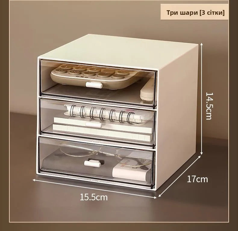 Desktop Organizer Der Sle Transparent Storage Box Stationery Supplies Arrangement Box Office Desk Workstation Transforma...