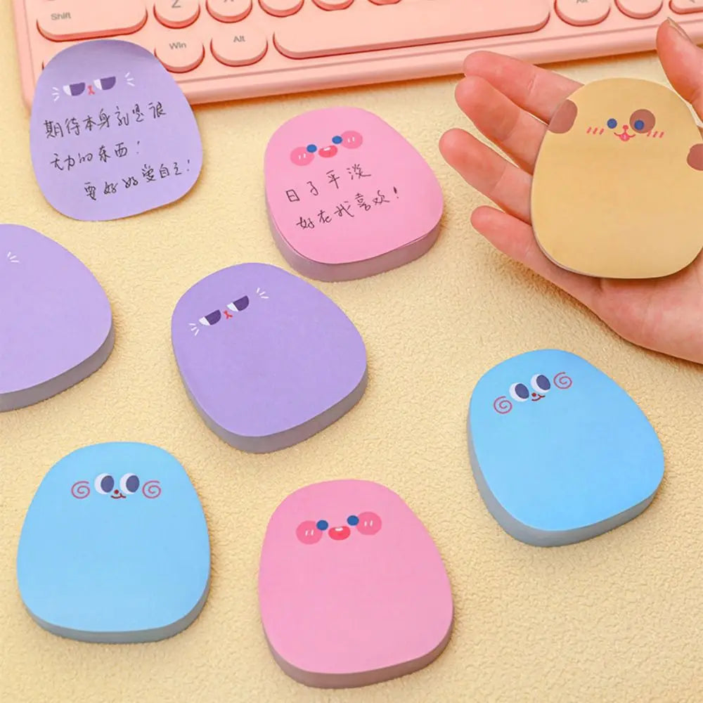Self-Adhesive Sticker 60 Sheets Sticky Notes Colored Ins Messages Sticking Paper Cartoon Kawaii Message Paper Girls