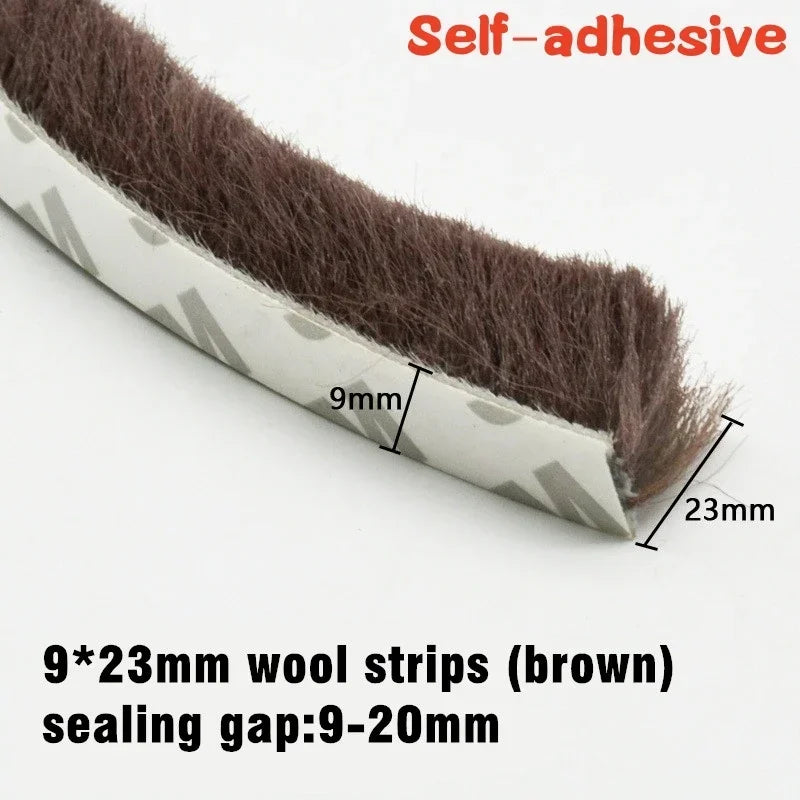 10M Aluminum Sliding Door Window Brush Seal Strip Weatherstrip Draught Excluder Dustproof Card Slot Sealing Tape Door Gasket