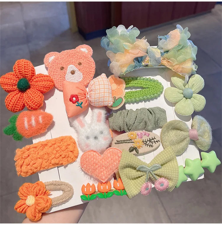 Children's Plush Hair Clip Autumn and Winter Little Girls' Side Barrettes Cute Girls' Baby Headwear 2024 New Hairpins