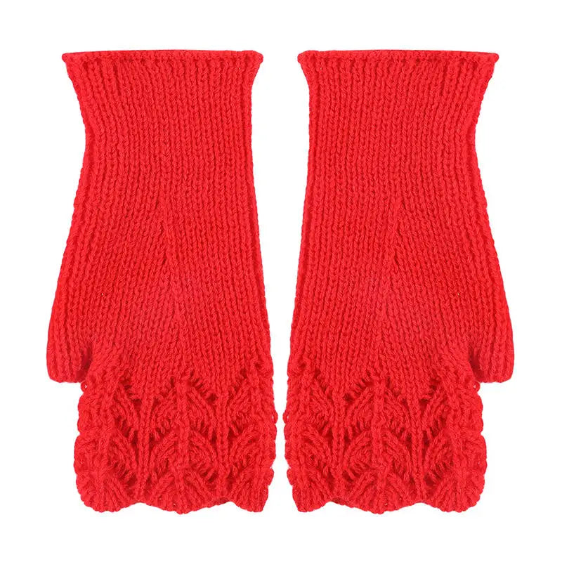 Women Knitted Warm Half Gloves Autumn Winter Fingerless Gloves Arm Sleeve Girls Fashion Casual Accessories Mittens