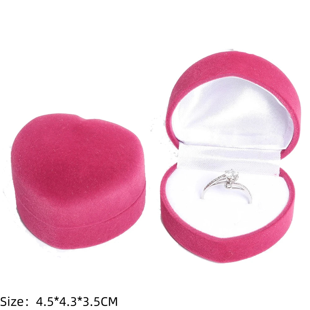 Velvet Single Ring Box Gift Jewelry Organizer Packaging for Wedding Ceremony Engagement Display Storage Supplies Accessories