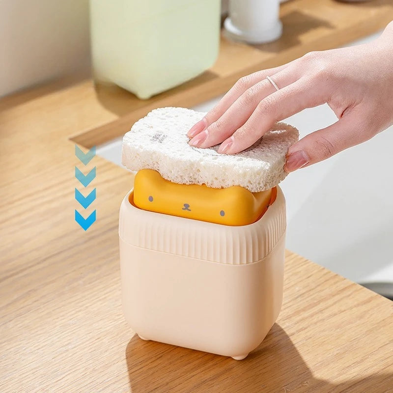 1PC Press-Type Soap Dispenser Cute Manual Dispenser Useful Kitchen Gadgest Sponge Press Soap Dispensers for Dish Cleaning