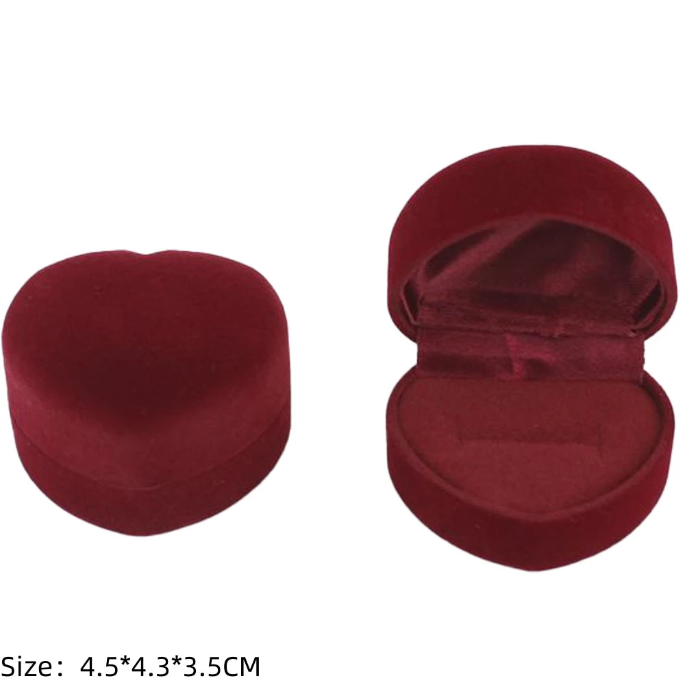 Velvet Single Ring Box Gift Jewelry Organizer Packaging for Wedding Ceremony Engagement Display Storage Supplies Accessories
