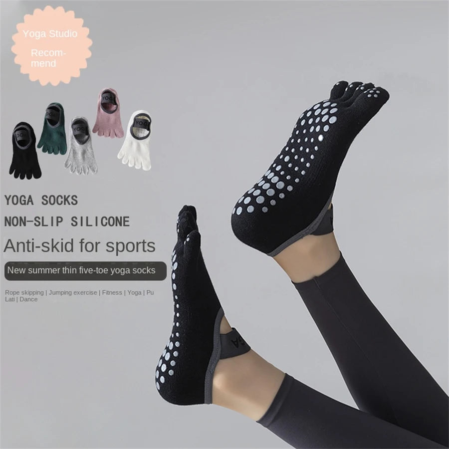 1 pair of women's five finger socks, professional anti slip yoga socks, Pilates fitness socks