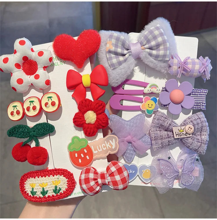 Children's Plush Hair Clip Autumn and Winter Little Girls' Side Barrettes Cute Girls' Baby Headwear 2024 New Hairpins