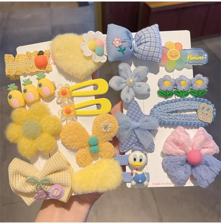 Children's Plush Hair Clip Autumn and Winter Little Girls' Side Barrettes Cute Girls' Baby Headwear 2024 New Hairpins