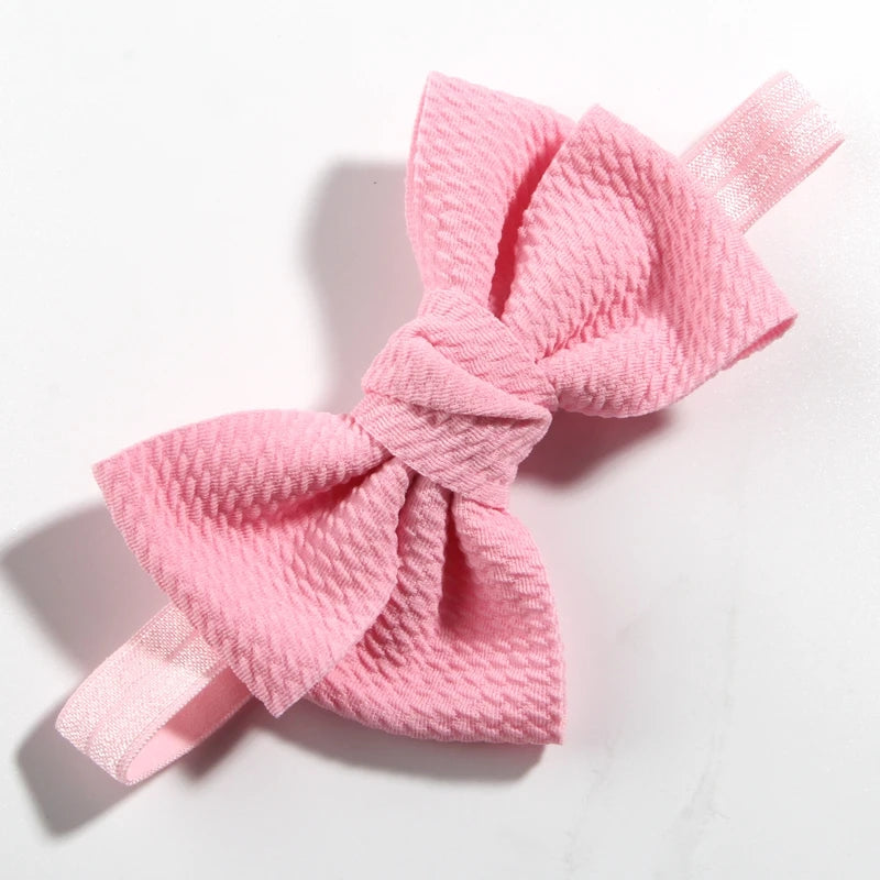 11cm 4.3" Fashion Seersucker Waffle Hair Bows With Headbands For Women Girls Kids Headwear Headband Hair Accessories