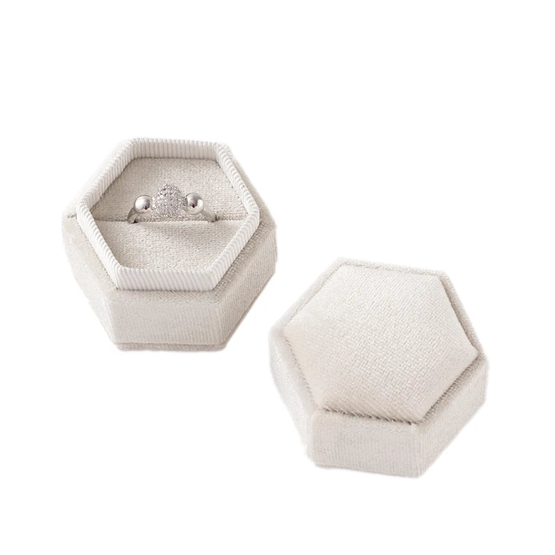 Velvet Single Ring Box Gift Jewelry Organizer Packaging for Wedding Ceremony Engagement Display Storage Supplies Accessories