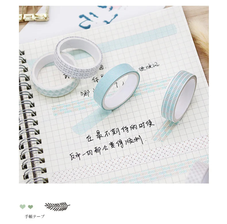 5 PCS Kawaii Washi Tapes Set Scrapbooking Stickers Supplies Japanese Cute korean stationery Journaling Aesthetic Masking tape