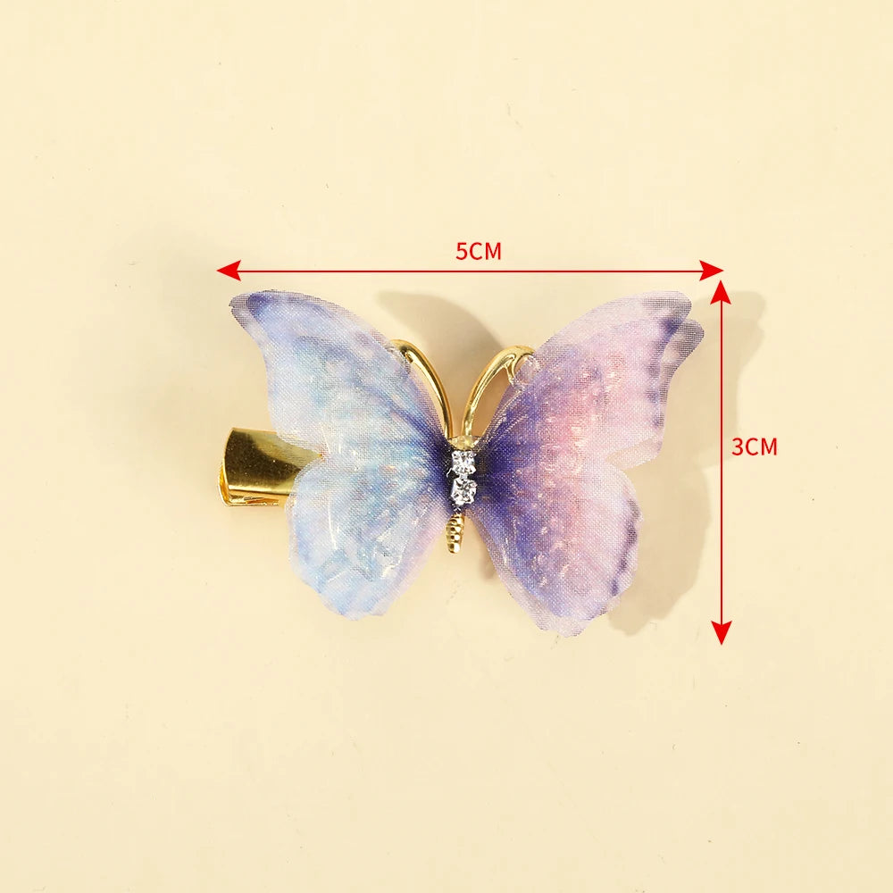 Butterfly Hairpins New Korean Yarn Elegant Metal Tassel Long Hair Clips For Women Hanfu Antique Party Hair Accessories