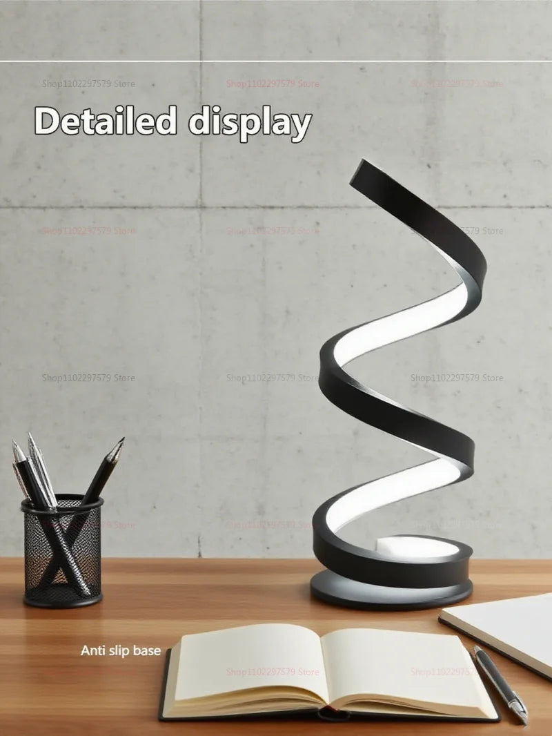 LED Night Light Spiral Table Lamp Modern Dimmable Bedside Lamp for Bedroom Living Room Office Kids Room Decor Night Lights